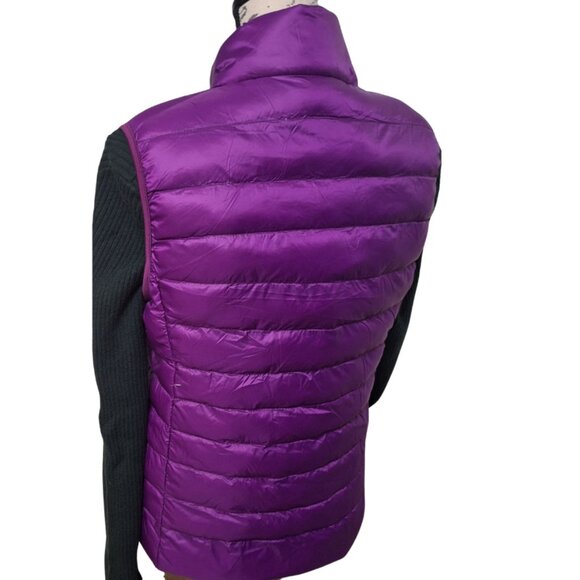 New Womens Packable Micro Quilted Down Hiking Vest Purple XL - Outerwear Fall - Picture 9 of 11